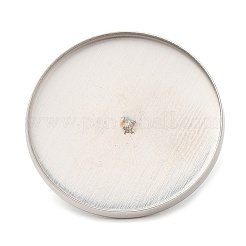 変色しない304ステンレススチールのブローチ金具  ブローチベースのセッティング  フラットラウンド  ステンレス鋼色  22x2mm  トレイ：20mm&nbsp;STAS-R123-17D-P