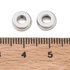 真鍮ビーズ  フラットラウンド  ラックめっき  長持ちメッキ  鉛フリー＆カドミウムフリー  プラチナ  8x3mm  穴：3mm&nbsp;KK-D289-58P
