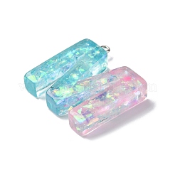 透明エポキシ樹脂ペンダント  パイエットとプラチナトーンのループ付き  ツートン  文字m  30.5x29x7mm  穴：2mm&nbsp;CRES-XCP0001-32M