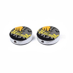 Halloween Printed Natural Wood Beads&nbsp;WOOD-T021-68