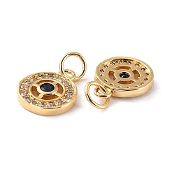 Brass Micro Pave Cubic Zirconia Pendants&nbsp;ZIRC-P092-005G-RS