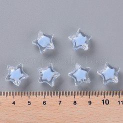 透明なアクリルビーズ  二層ビーズ  多面カット  スター  コーンフラワーブルー  14x15x8.5mm  穴：2mm  約518個/500g&nbsp;TACR-S152-02A-SS2113