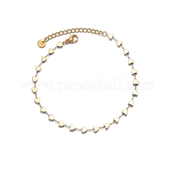 304 Stainless Steel Heart Link Chain Anklets for Women&nbsp;FS-WG55343-01