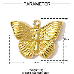 304 Stainless Steel Pendants&nbsp;STAS-OY001-13G