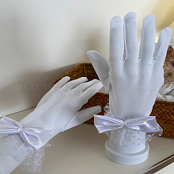 1 Pair Polyester Wedding Bride's Lace Gloves&nbsp;AJEW-LP0003-35B