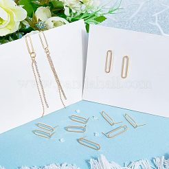 12個2サイズの真鍮オーバルスタッドピアス、女性用スターリングシルバーピン925個付き  18KGP本金メッキ  25x6.5mmと20x6mm  ピン：0.8mm  6pcs /サイズ&nbsp;KK-FH0005-08