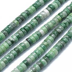 天然グリーンスポットジャスパービーズ連売り  フラットラウンド/ディスク  3.8~4.2x2~4.5mm  穴：0.8~1mm  約152~180個/連  15.1~15.5インチ（38.5~39.5cm）&nbsp;G-F631-A18