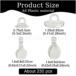 230Pcs 4 Styles Transparent ABS Plastic Pendant Blanks&nbsp;FIND-YW0007-54