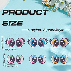 48 Pairs Wool Felt Eye Cabochons&nbsp;DIY-ME0002-14