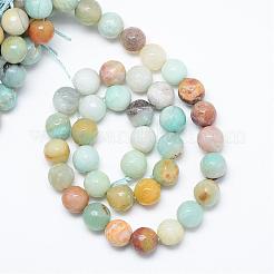 Natural Flower Amazonite Bead Strands&nbsp;G-R346-6mm-22