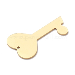 304ステンレスペンダント  レーザー切断  キー  ゴールドカラー  35x18.5x1mm  穴：1.2mm&nbsp;STAS-Y006-04G