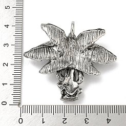 合金のチベット風チャーム  熾天使  アンティークシルバー  38x44x13mm  穴：4.5mm&nbsp;FIND-G068-03AS
