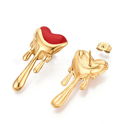 Heart 304 Stainless Steel Enamel Stud Earrings&nbsp;EJEW-T047-26G-A