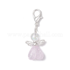 Transparent Acrylic Heart Angel Pendant Decorations&nbsp;HJEW-JM04525