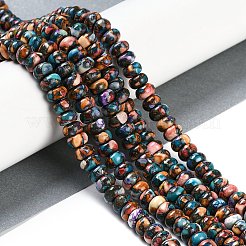 天然石ハウライトビーズ連売り  染め  ロンデル  カラフル  8x5mm  穴：1mm  約83個/連  16.10''（40.9センチメートル）&nbsp;G-A230-C01-01