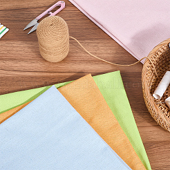 4色のリネン生地4枚  DIY 刺繍衣類アクセサリー用  ミックスカラー  500x500x0.5mm  1pc /カラー&nbsp;DIY-CY0001-05C