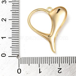 真鍮チャーム  ハート  18KGP本金メッキ  25x21x2mm  穴：1.4mm&nbsp;KK-O100-08G