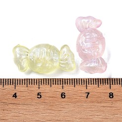 明るい透明なアクリルビーズ  グリッターパウダー付き  暗闇で光る  ミックスカラー  キャンディ  12.5x25.5x8.5mm  穴：1.8mm  約373個/500g&nbsp;OACR-G033-06C