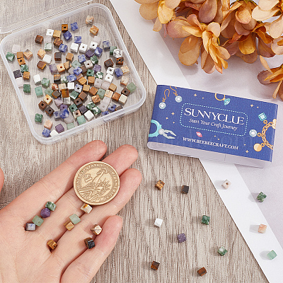 Wholesale SUNNYCLUE Box 200Pcs 10 Styles Square Gemstone Beads