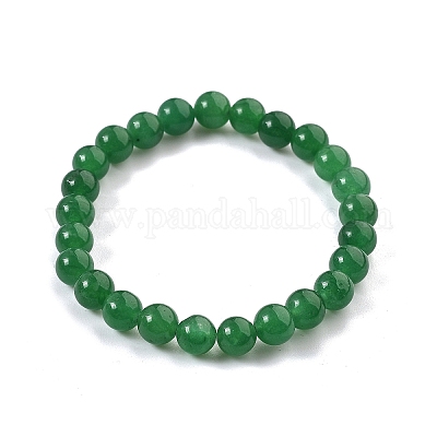 Natural Malaysia Jade(Dyed) Bead Stretch Bracelets&nbsp;BJEW-K212-B-013-1