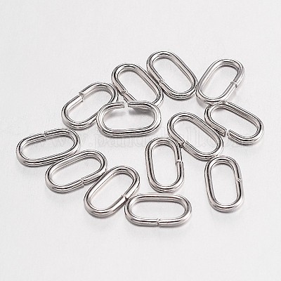 楕円形の鉄製オープン丸カン プラチナ 11x6x1.5mm 15ゲージの通販