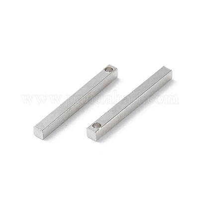 真鍮チャーム  長方形  プラチナ  20x2x2mm  穴：1.2mm&nbsp;FIND-E042-07P-01-1