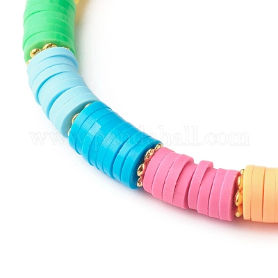 Polymer Clay Beads Stretch Bracelets&nbsp;BJEW-JB06347-1