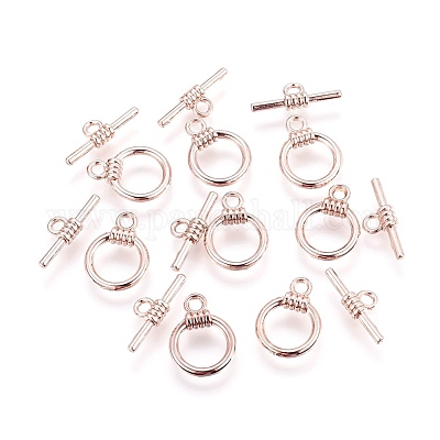 合金マンテル  リング  ローズゴールド  リング：17.3x13x3.3mm  穴：2.4mm  バー：19x7x3.3mm&nbsp;PALLOY-I134-12RG-AAA-1