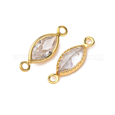 Wholesale Brass Pave Clear Cubic Zirconia Connector Charms