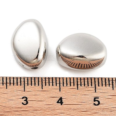CCBプラスチックビーズ  オーバル  プラチナ  14x10.5x8mm  穴：1.6mm  約641個/500g&nbsp;CCB-S164-47P-1