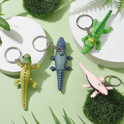 漫画のワニ/トカゲ PVC プラスチックキーホルダー 鉄のスプリット