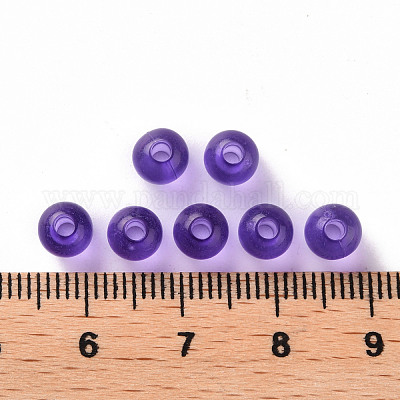 透明なアクリルビーズ  ラウンド  青紫色  6x5mm  穴：1.8mm  約4400個/500g&nbsp;MACR-S370-A6mm-748-1
