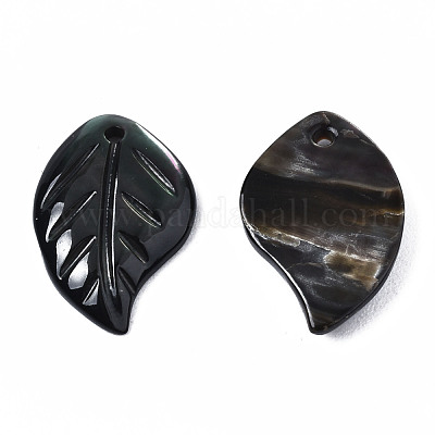 Natural Black Lip Shell Pendants&nbsp;SSHEL-S258-100A-1