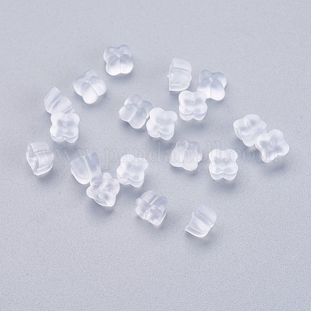 シリコン製ピアスキャッチ  ピアスバックキャッチ  透明  5x5x3.5mm  穴：0.6mm  約500個/袋&nbsp;KY-P012-01-1