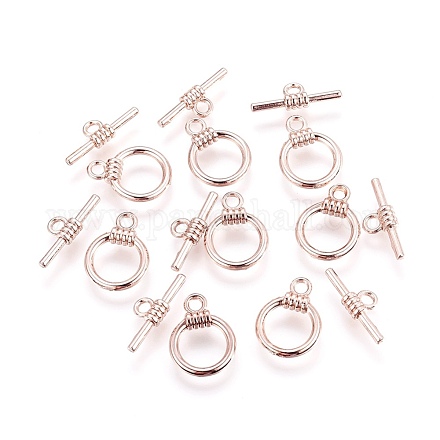 合金マンテル  リング  ローズゴールド  リング：17.3x13x3.3mm  穴：2.4mm  バー：19x7x3.3mm&nbsp;PALLOY-I134-12RG-AAA-1
