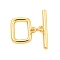 Brass Toggle Clasps, Cadmium Free & Nickel Free & Lead Free, Rectangle, Real 18K Gold Plated, Rectangle: 12x12.5x1.8mm, Hole: 1.2mm, Bar: 17~18.5x4.5x2mm, Hole: 1.2mm
