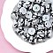 Opaque Acrylic Beads, Hand Painted Beads, Enamel Style, Rondelle, Black, 18~23mm