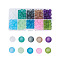 Transparent Glass Beads, Frosted, Round, Mixed Color, 8mm, Hole: 1.3~1.6mm, about 200~205pcs/box