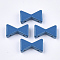 Spray Painted Alloy Multi-Strand Links, For Tile Elastic Bracelets Making, Bowknot, Steel Blue, 8x13x4mm, Hole: 1mm