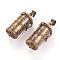 Brass Prayer Box Pendants, Column, Brushed Antique Bronze, 27x13.5x11mm, Hole: 4mm, Inner: 8mm