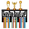 Rectangle with Word Never Give Up, Iron Medal Hanger Holder, with Screws & Anchor Plug & Nut & Shim Ring, Word, Holder: 200x400mm & 100x400mm