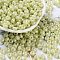 3/0 Glass Seed Beads, Opaque Colours Luster, Round, Yellow Green, 5~5.5x3~3.5mm, Hole: 1.5~1.6mm, about 3488pcs/pound