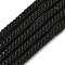 Opaque Glass Beads Strands, Disc, Black, 6x3mm, Hole: 1.2mm, about 115pcs/strand, 14.96''(38cm)
