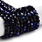 Opaque Glass Beads Strands, Faceted(32 Facets), Round, Black, 4mm, Hole: 0.8mm, about 87~93pcs/strand, 32~33cm