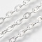 Iron Cable Chains, Unwelded, with Spool, Flat Oval, Cadmium Free & Lead Free, Silver, 5x3.3x0.9mm, about 164.04 Feet(50m)/roll