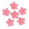 Transparent Spray Paint Glass Beads, Flower, Crimson, 15.5x16x3.5mm, Hole: 1.8mm