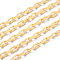 ABS Plastic Cable Chains, Oval, Champagne Yellow, 13.5~14x8x2mm, 14.9 inch~15.35 inch(38~39cm)/strand