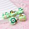 Opaque Acrylic Beads, Hand Painted Beads, Enamel Style, Rondelle, Honeydew, 18~23mm