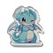 Acrylic Pendants, Cartoon Dragon, Dark Turquoise, 40x34x2.5mm, Hole: 1.8mm