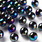 Opaque Acrylic Beads, AB Color Plated, Round, Black, 12x11mm, Hole: 2.5mm, about 566pcs/500g